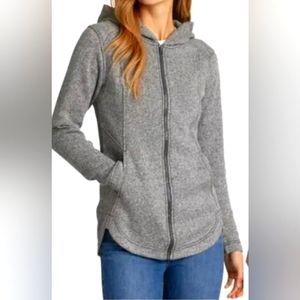 Eddie Bauer XXL Grey Fleece Hoodie Jacket Zip Up Casual